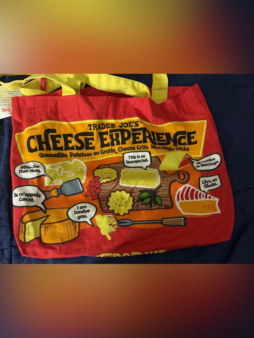 Trader Joe's Cheese Adventures Tote Bag - Picture 4 of 5